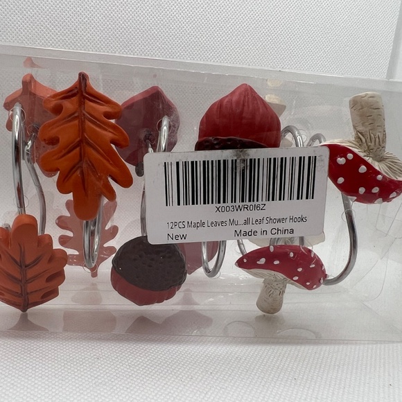 Shower Curtain Hooks Hangers Autumn, Mushrooms, Acorns, and Leaves New Set Of 12 - Picture 10 of 10